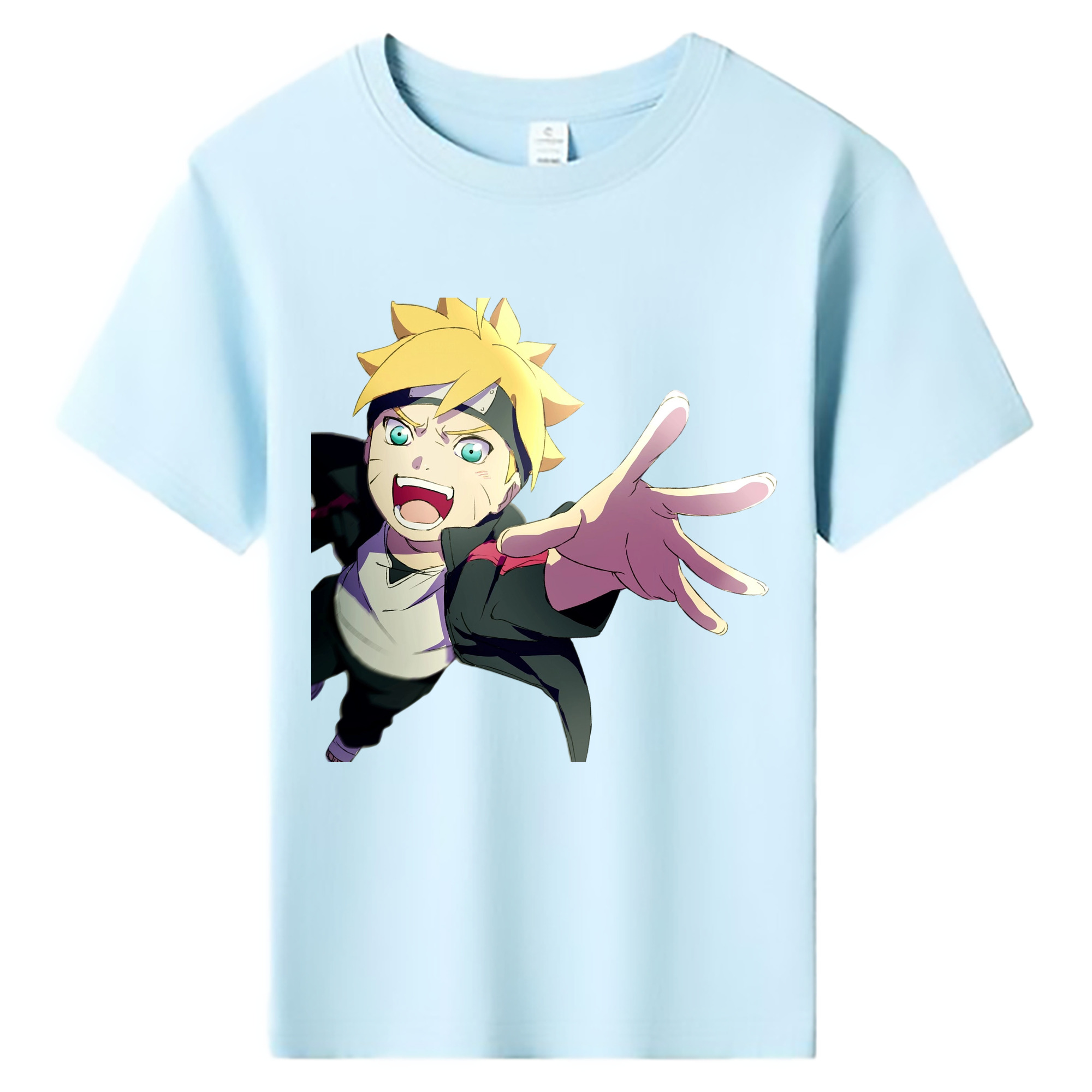 （画像用） NARUTO -ナルト- うずまき ボルト Uzumaki Boruto 綿100％キッズTシャツ（フロントプリント）